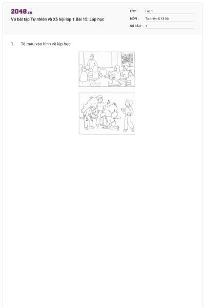 Vở bài tập Tự nhiên và Xã hội lớp 1 Bài 15: Lớp học