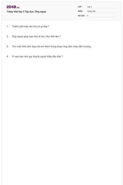 Tiếng Việt lớp 3 Tập đọc: Ông ngoại