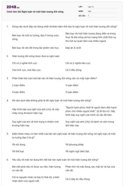 Cách làm bài Nghị luận về một hiện tượng đời sống