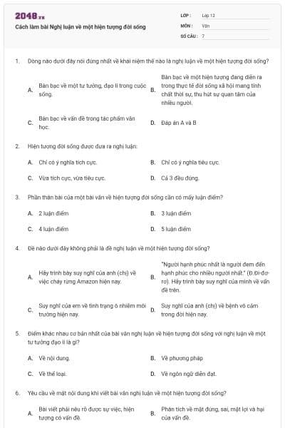 Cách làm bài Nghị luận về một hiện tượng đời sống