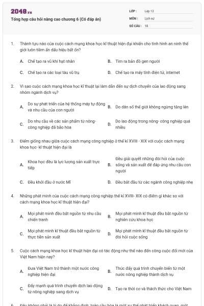 Tổng hợp câu hỏi nâng cao chương 6 (Có đáp án)