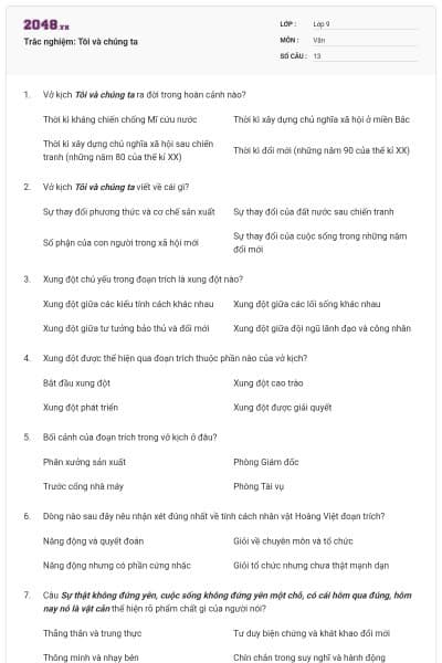 Trắc nghiệm: Tôi và chúng ta