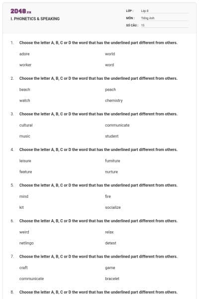 I. PHONETICS & SPEAKING