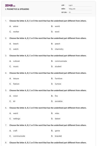 I. PHONETICS & SPEAKING