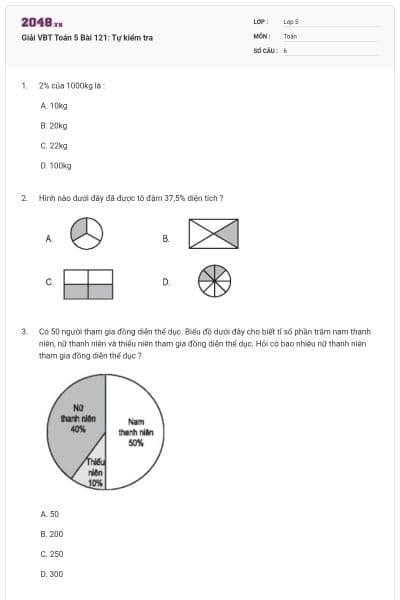 Giải VBT Toán 5 Bài 121: Tự kiểm tra