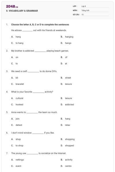 II. VOCABULARY & GRAMMAR