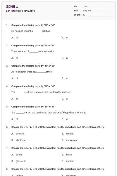 I. PHONETICS & SPEAKING