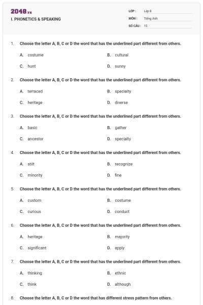I. PHONETICS & SPEAKING