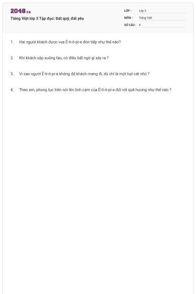 Tiếng Việt lớp 3 Tập đọc: Đất quý, đất yêu