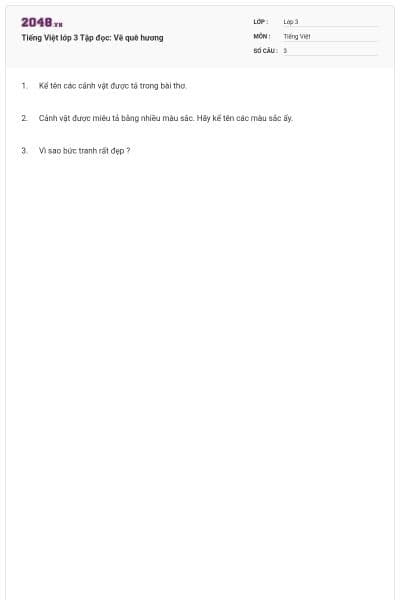 Tiếng Việt lớp 3 Tập đọc: Vẽ quê hương