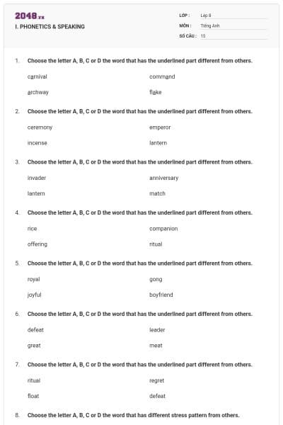 I. PHONETICS & SPEAKING