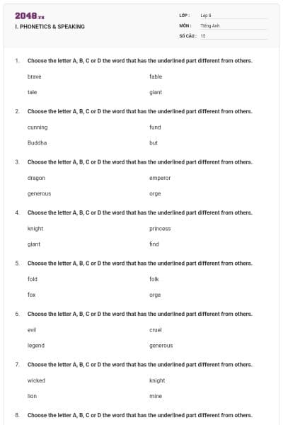 I. PHONETICS & SPEAKING