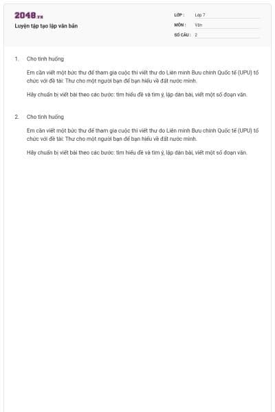 Luyện tập tạo lập văn bản