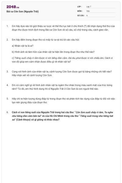 Bài ca Côn Sơn (Nguyễn Trãi)