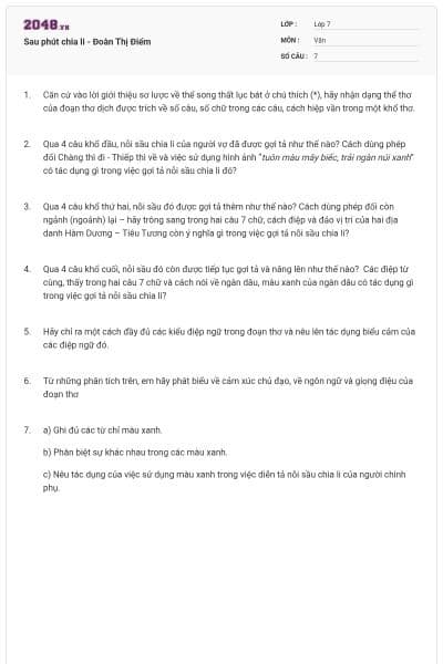 Sau phút chia li - Đoàn Thị Điểm