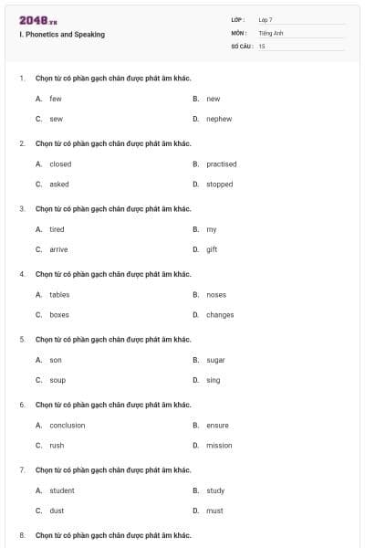 I. Phonetics and Speaking
