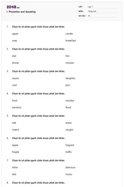 I. Phonetics and Speaking