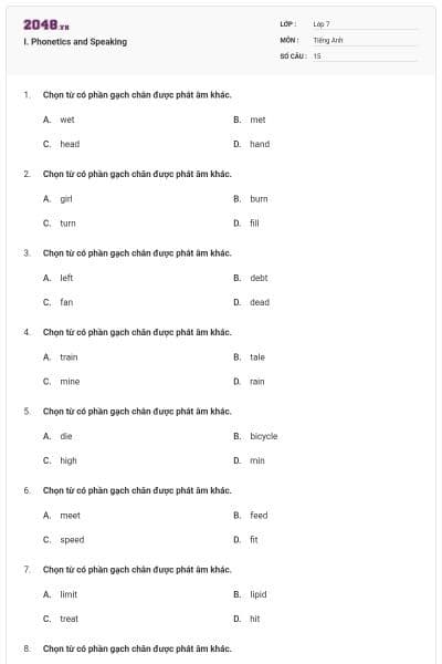 I. Phonetics and Speaking