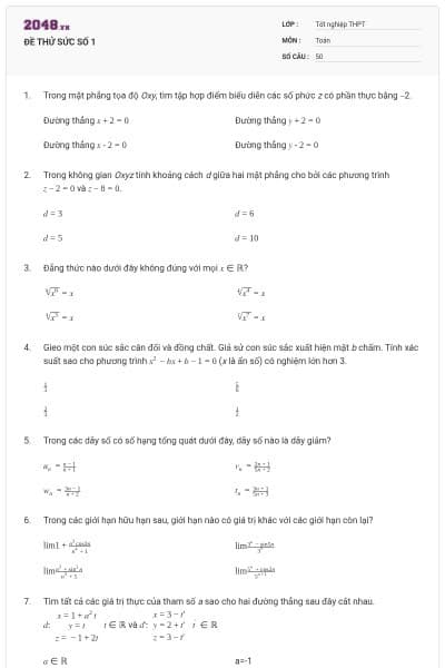 ĐỀ THỬ SỨC SỐ 1