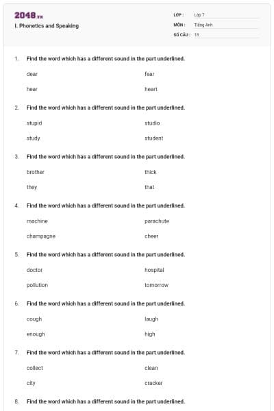 I. Phonetics and Speaking