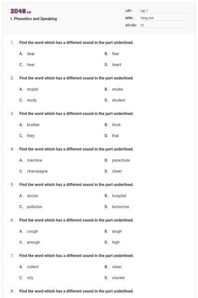 I. Phonetics and Speaking