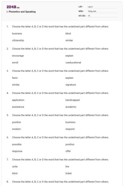 I. Phonetics and Speaking