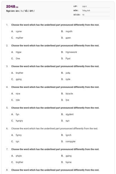 Ngữ âm: âm / Ʌ / VÀ / ƏƱ /