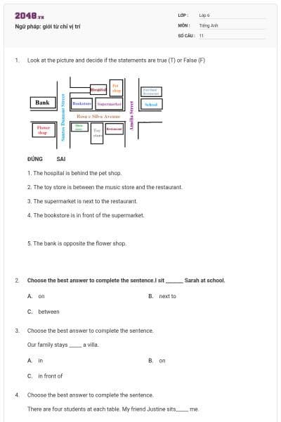 Ngữ pháp: giới từ chỉ vị trí