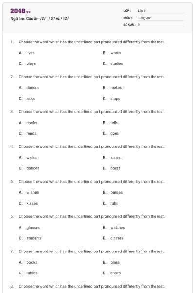 Ngữ âm: Các âm /Z/ , / S/ và / ꞮZ/