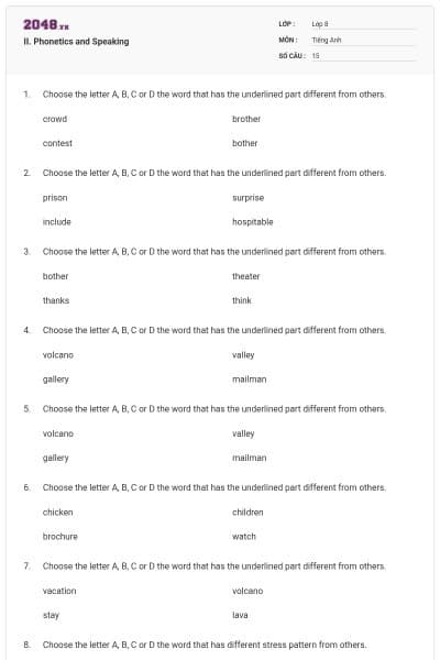 II. Phonetics and Speaking