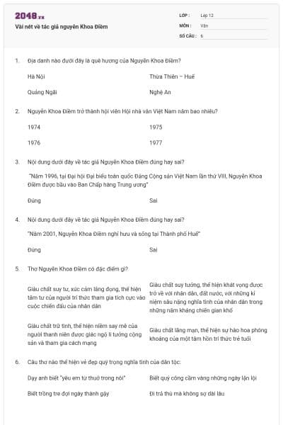 Vài nét về tác giả nguyễn Khoa Điềm