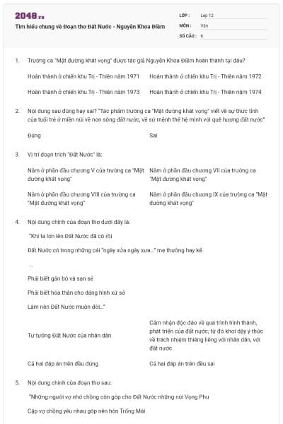 Tìm hiểu chung về Đoạn thơ Đất Nước - Nguyễn Khoa Điềm