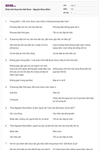 Phân tích Đoạn thơ Đất Nước - Nguyễn Khoa Điềm