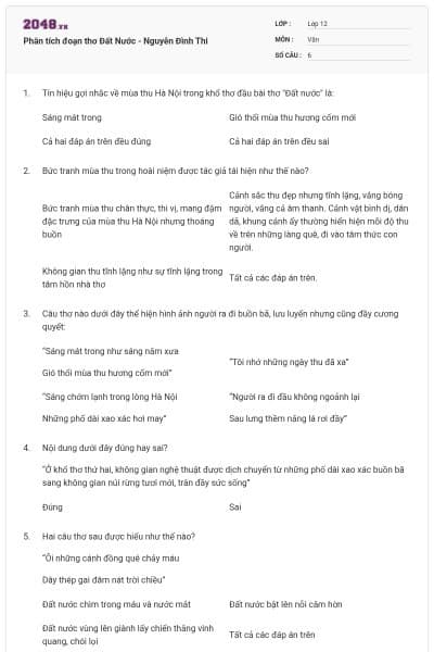 Phân tích đoạn thơ Đất Nước - Nguyễn Đình Thi