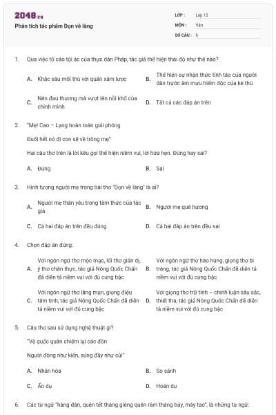 Phân tích tác phẩm Dọn về làng