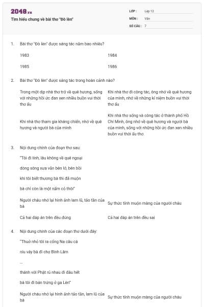 Tìm hiểu chung về bài thơ "Đò lèn"