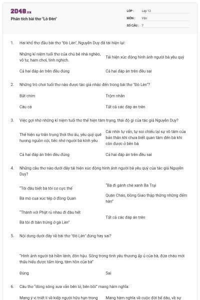 Phân tích bài thơ "Lò Đèn"