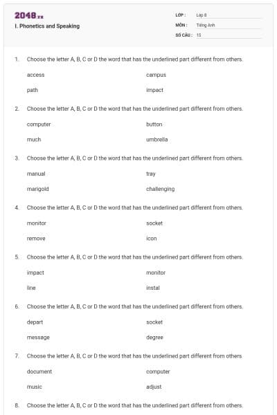 I. Phonetics and Speaking