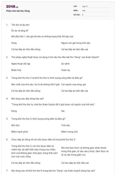 Phân tích bài thơ Sóng