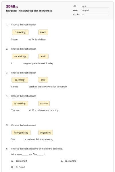 Ngữ pháp: Thì hiện tại tiếp diễn cho tương lai