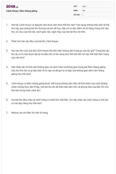 Cảnh khuya, Rằm tháng giêng