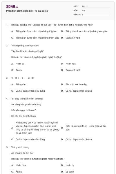 Phân tích bài thơ Đàn Ghi - Ta của Lorca