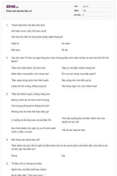 Phân tích bài thơ Bác ơi!