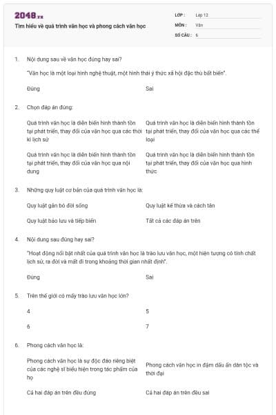 Tìm hiểu về quá trình văn học và phong cách văn học