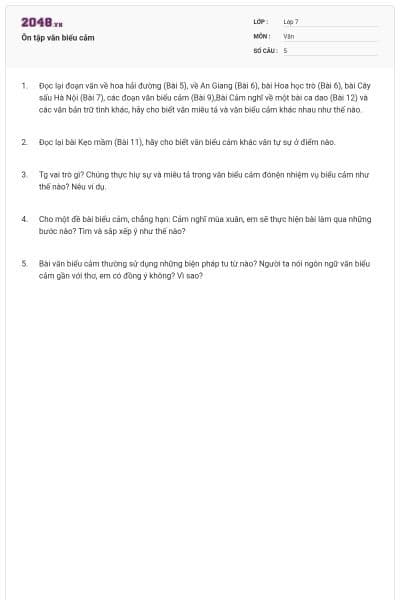 Ôn tập văn biểu cảm