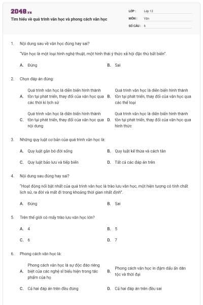 Tìm hiểu về quá trình văn học và phong cách văn học