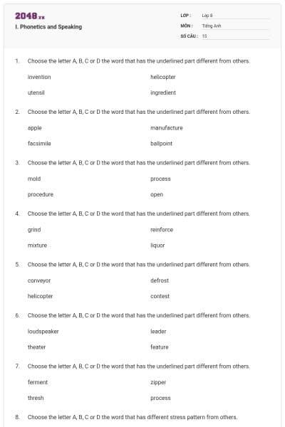 I. Phonetics and Speaking
