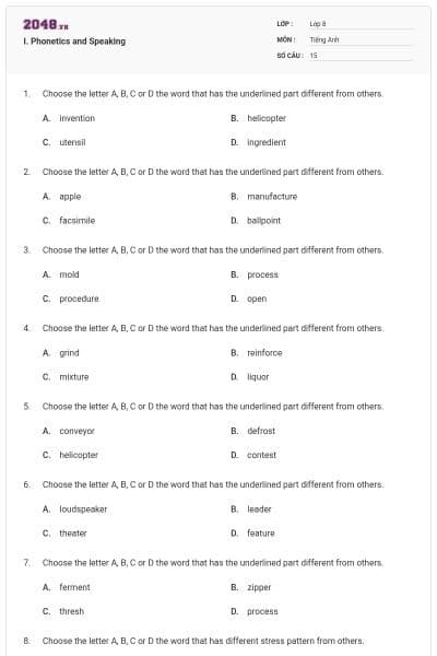 I. Phonetics and Speaking