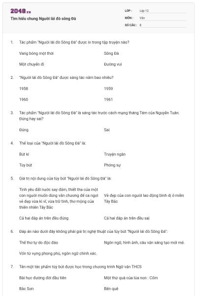 Tìm hiểu chung Người lái đò sông Đà