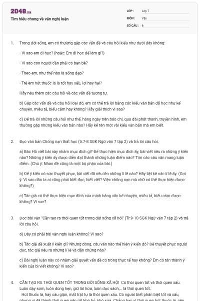 Tìm hiểu chung về văn nghị luận